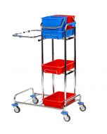 J-I chromed open cleaning trolley